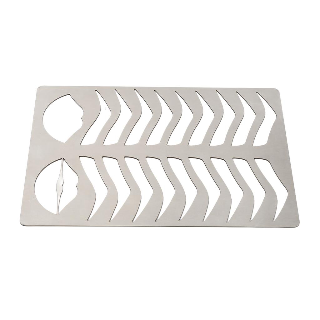 Eyebrow Lip Stencils Brushed Silver Thickened Stainless Steel Reusable Eyebrow Practice Template Makeup Shaper