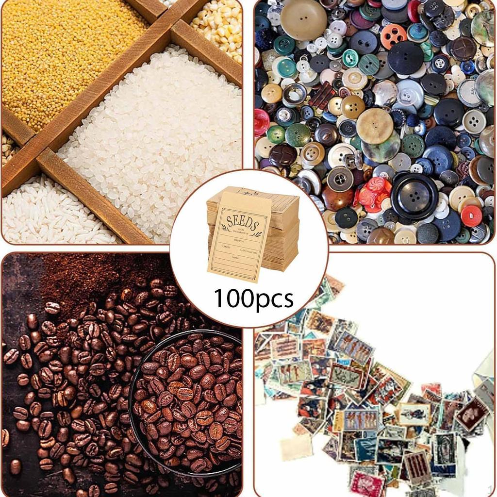 100Pcs Envelopes Reusable Container Organizer Packets for Organizing Small Items Flower Storage