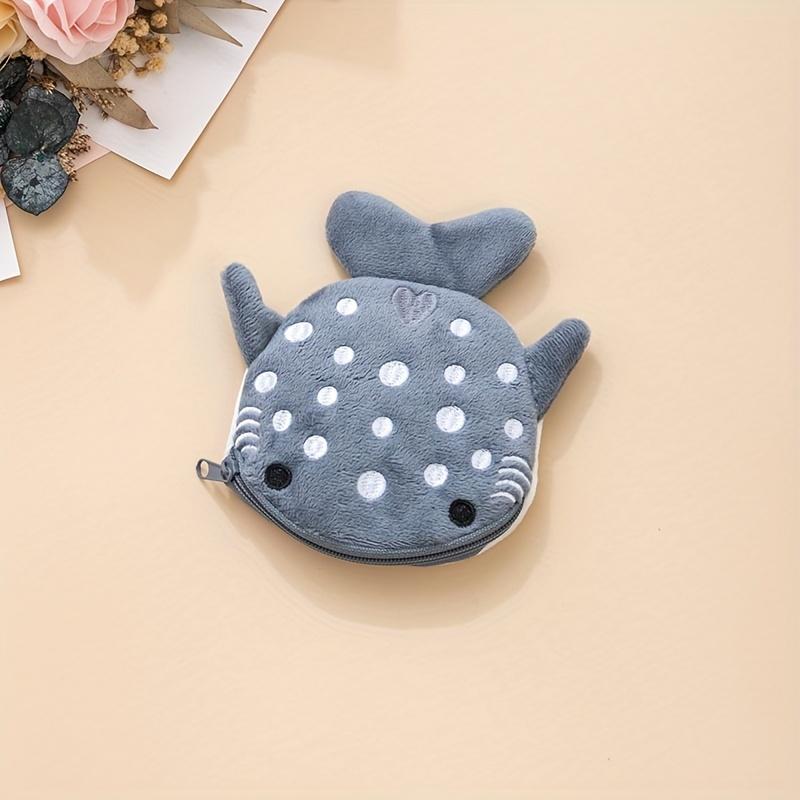 1PC Cartoon children's shark coin purse, plush zipper bag, data cable packaging, accessories, pendants, small gifts