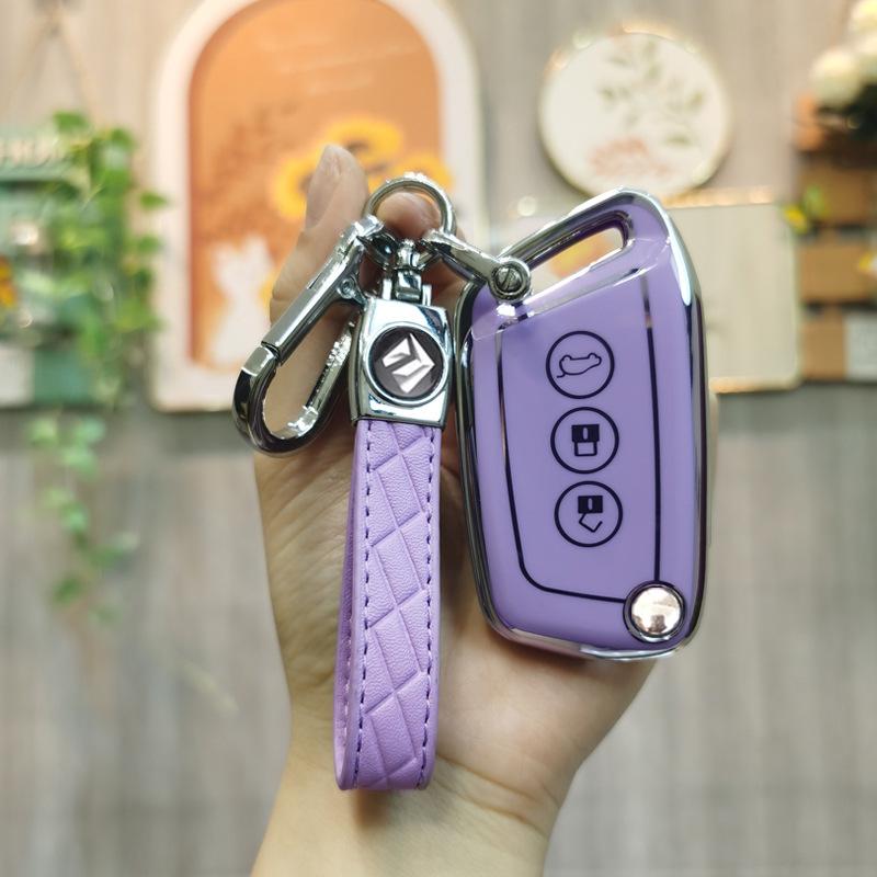New Baojun Key Case for Kiwi EV, E300, RC6/RC5, RS3, RS5, Nano Car - Female Buckle Shell Bag