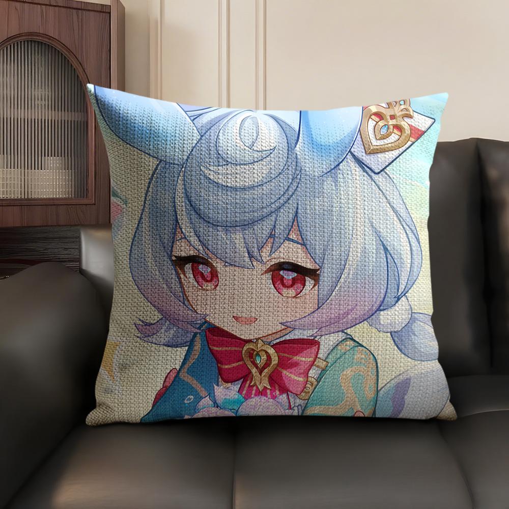 Sigewinne Genshin Impact Cushion Cover Natural Linen Organic Fabric DoubleSided Printing Sofa Home Decor Gift Pillow Case