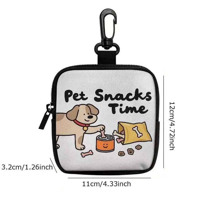 1pc Dog Print Dog Treat Bag with Hook and Zipper - Pet Training Set, Puppy Pet Training Walking Bag,Dog Training Accessories