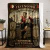 Classic Feyenoord Rotterdam Vintage Multicolor Fleece Blanket, Classic Fleece Blanket for Warmth and Style, Everyday Throw Blanket for Any Season
