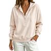 Women's Casual Button Front Hoodie Loose Fit Color Sweatshirt