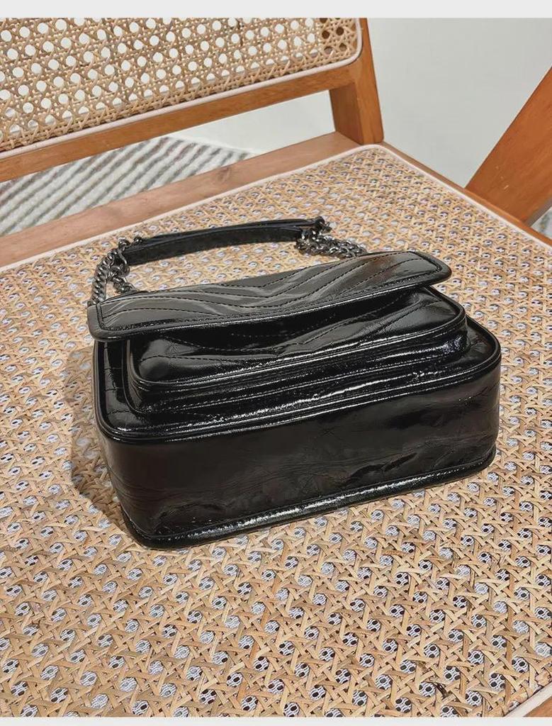 Yangshulin Women's 2022 Niki Retro Genuine Leather Chain Messenger Bag