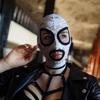 White All-inclusive Lace Hood Adjustable Straps Open Mouth Mask Leather All-inclusive Cosplay Adult