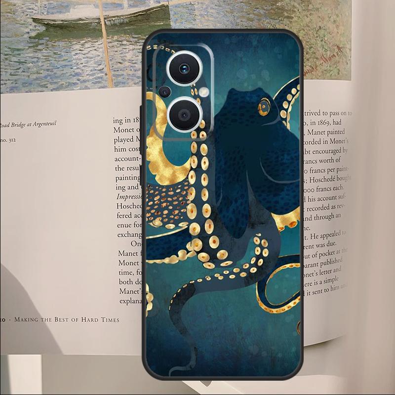Octopus Walking Cover For OPPO Reno 11F 12F 13F 14F 10 11 12 13 14 Pro 7 8 Lite OPPO Find X6 X8 X9 Pro Case