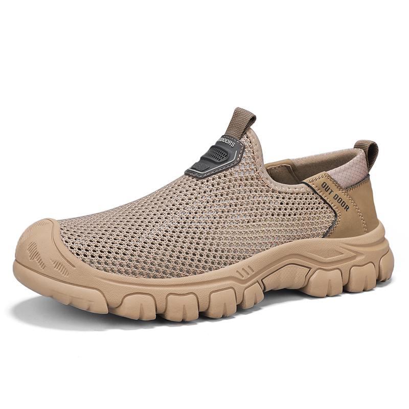 Fashion Outdoor Men Summer Mesh Shoes New Casual Sports Flats Lightweight Breathable Trainers Comfortable Anti-slip Slip-on Casual Shoes