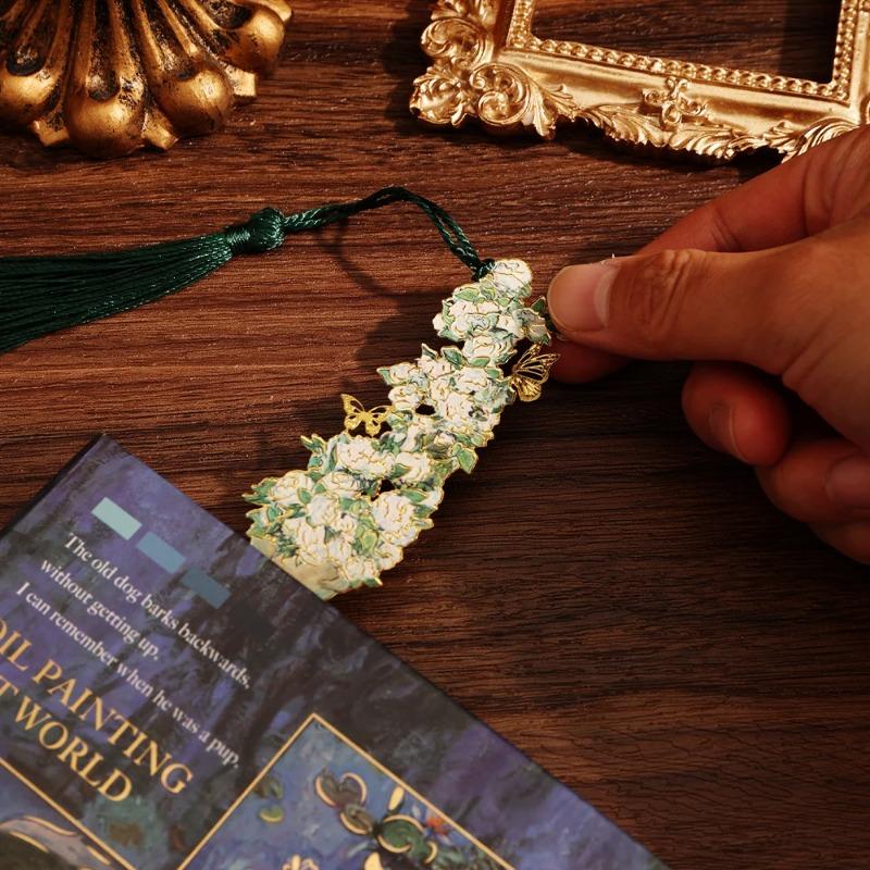 Bookmark 1 Pc Vintage Painting Metal Hollow Bookmark with Book Club Reader Friend Friend Teacher Student
