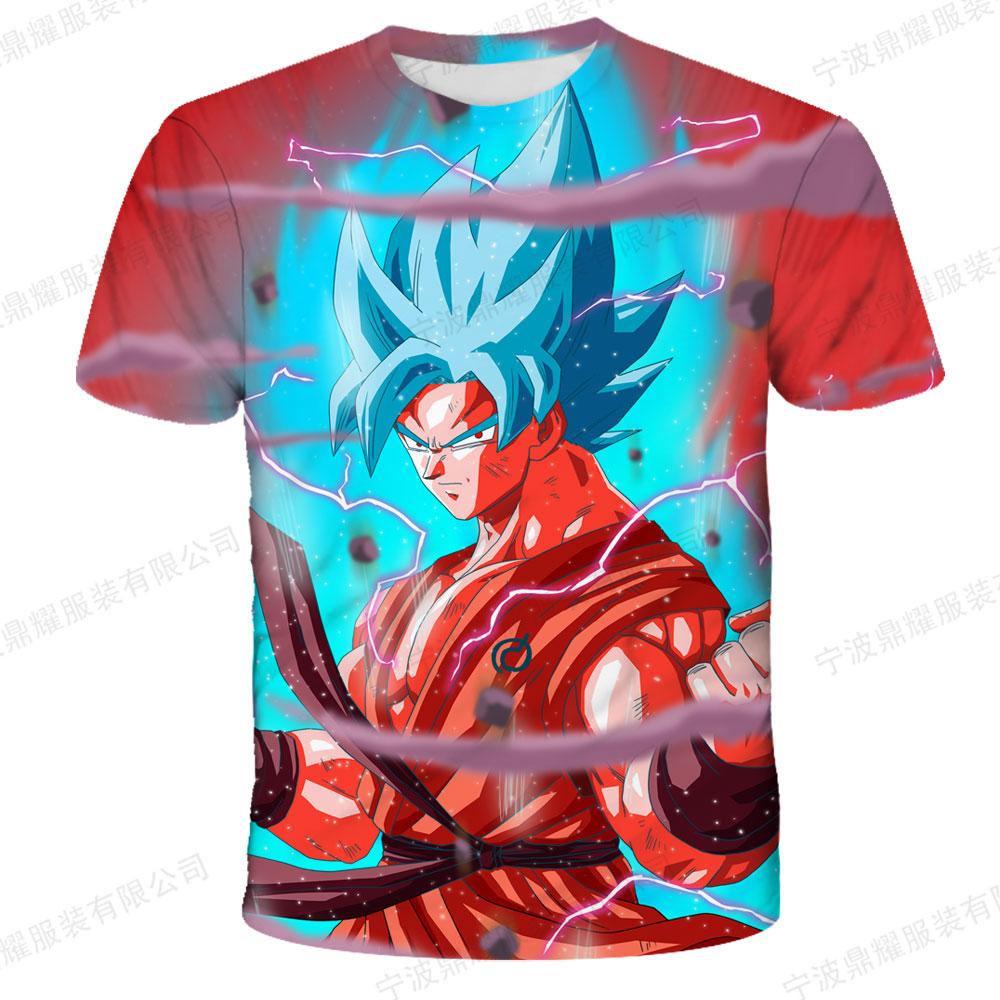 3D T-shirt Summer Short Sleeve O-Neck Goku Vegeta Men's Casual Tee