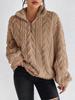 Women's Warm Fleece Sweatshirt Casual Stripe Pattern Tops for Autumn and Winter