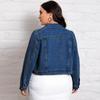 Plus Size Women's Retro Denim Jacket - Versatile European and American Style