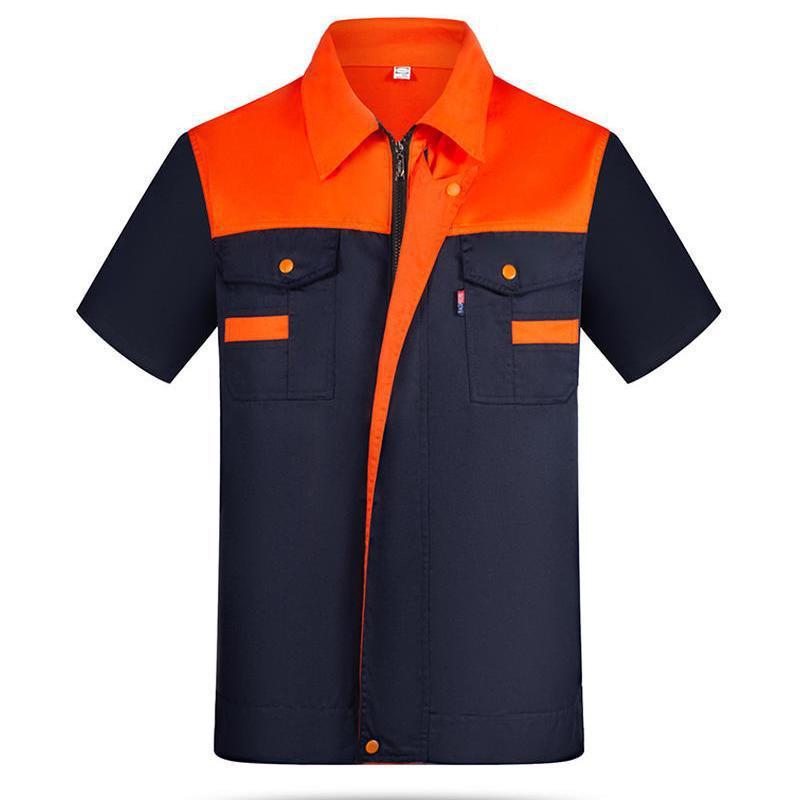 Herren Sommer Kurzarm Arbeitsanzug - Strapazierfähig, Schmutzabweisend Auto Reparatur & Bau Uniform