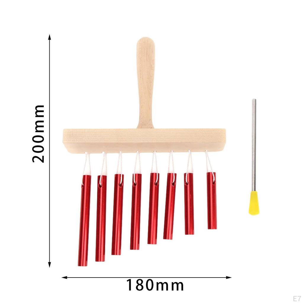 -Percussion, -Preschool Toys, 8 Tone Aluminum Alloy Wind Chimes, Kids Percussion Tube Instrument for