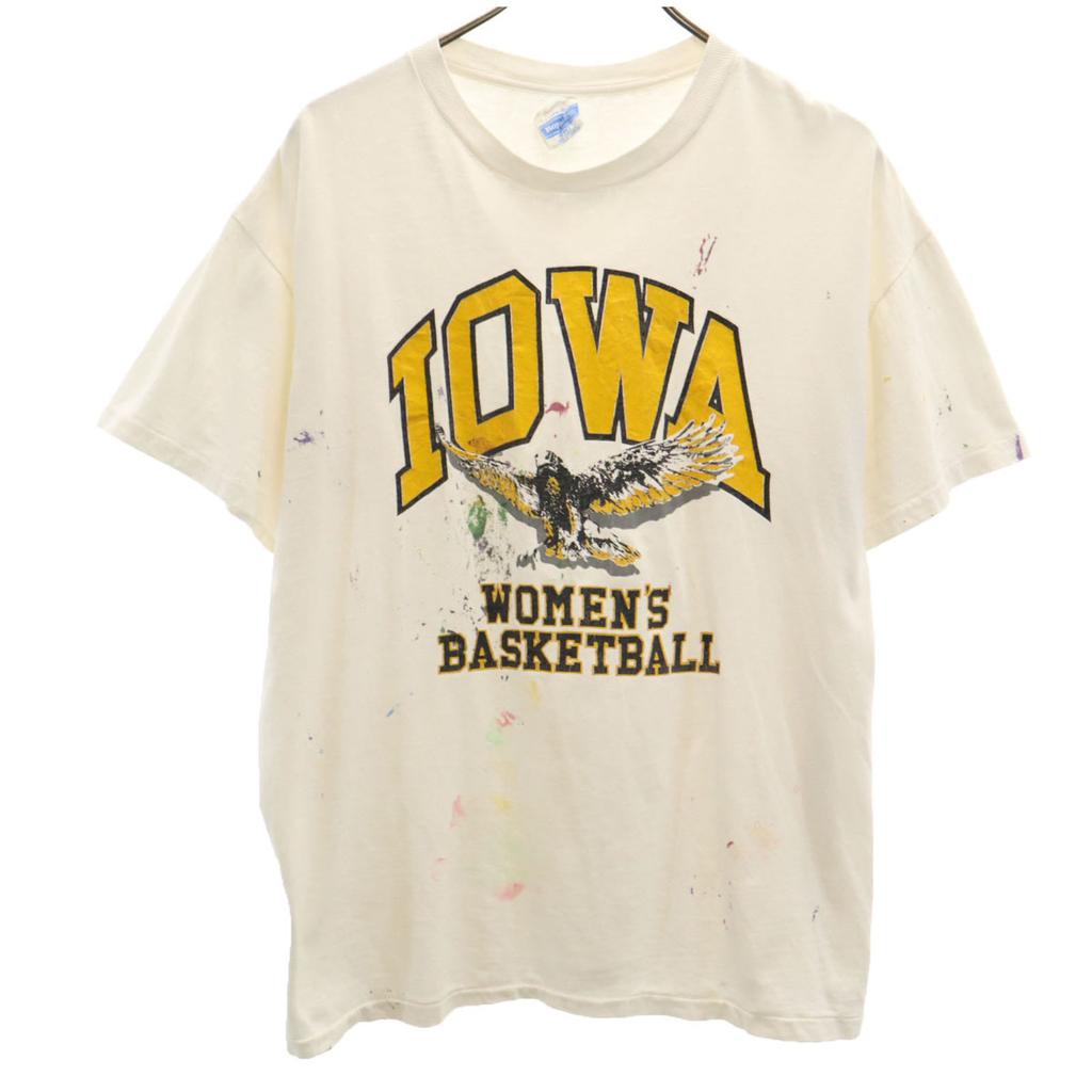 Royal 80s Vintage USA Made University of Iowa Eagle Short Sleeve Single Stitch T-shirt Women Used