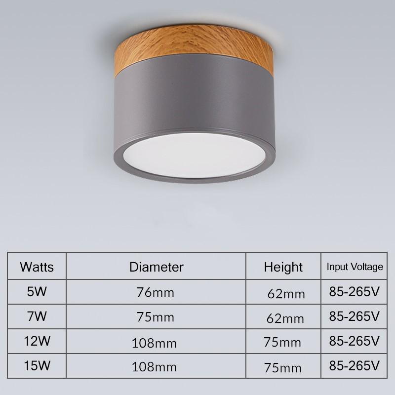 LED stropní svítidla 5W 7W 10W 12W 15W Macaroon Stropní Nordic Wood Grain Přisazená bodová světla Vnitřní lobby Obývací pokoj Ložnice