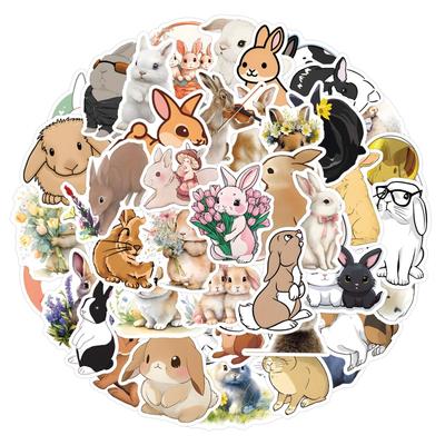 55-Piece Cute Rabbit Cartoon Graffiti Stickers for DIY Suitcases and Phones – Waterproof