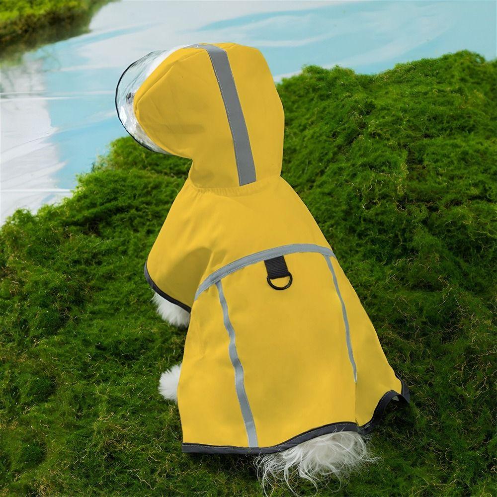 Hooded Dog Rain Poncho Windproof Waterproof Rain Jacket Soft Pet Raincoat  Medium Dogs