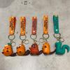 3D Cute Orange Beaver Keychain Cartoon Animal Doll Pendant Key Chains Bag Charm Car Keyring Accessories Gift