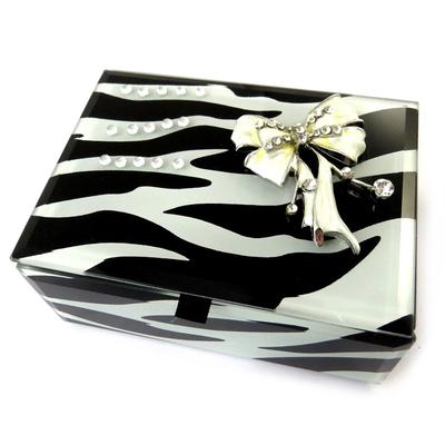 [N5757] - Schmuckschatulle 'Belle de Soie' Zebra - 12. 5x9. 5x5. 2 cm