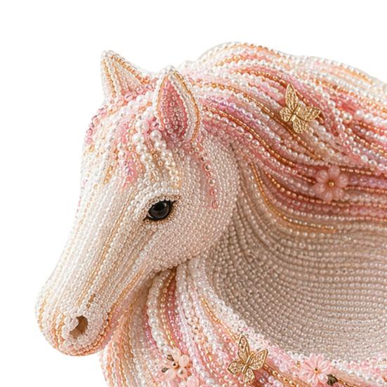 Beaded Horse Kit, DIY 3D Beaded Animal Tray Craft Kit with Colorful Horse Beads, Jewelry Organizer for Keys Coins Storage And Decorative Home Accent