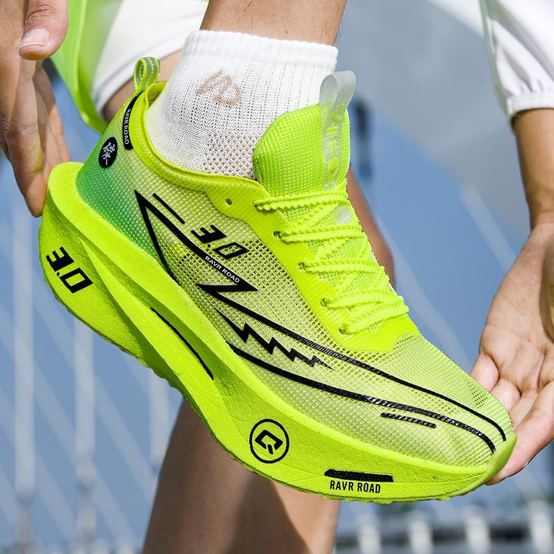 Summer New Hollow Breathable Lightweight Casual Sports Shoes Really Explosive Soft-soled Carbon Board Cushioning Rebound Fitness Running Shoes