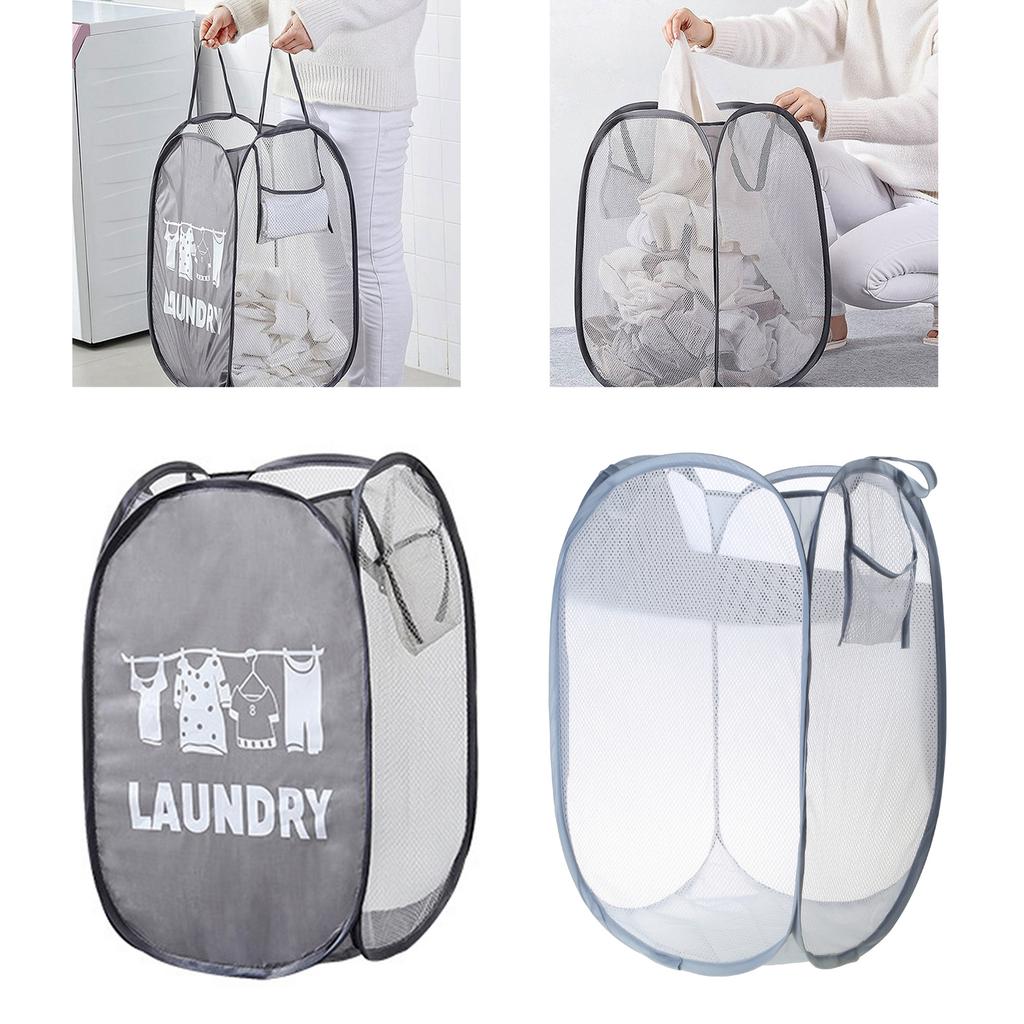 Mesh Laundry Hamper Durable Dirty Clothes Hampers Practical Durable Mesh Laundry Baskets with Handles Storage Baskets