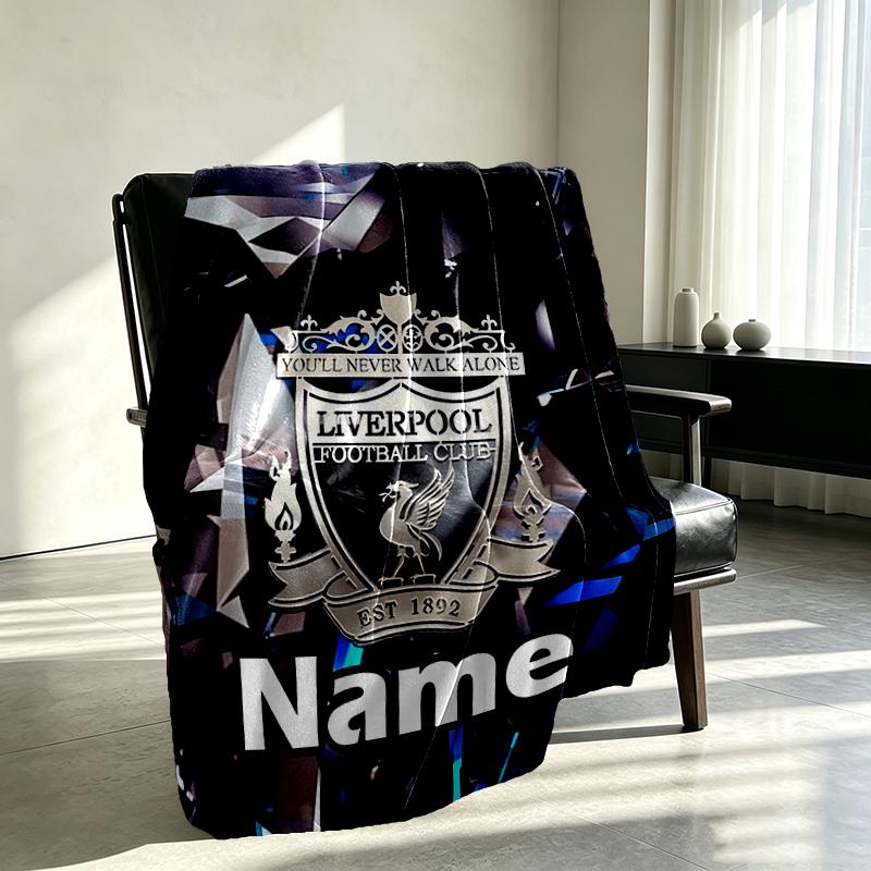 Custom Name Personalized Football Team F.C Print Blankets, Home Decor, Bedroom, Sofa, Camping, Couch, Gifts for Birthday Christmas