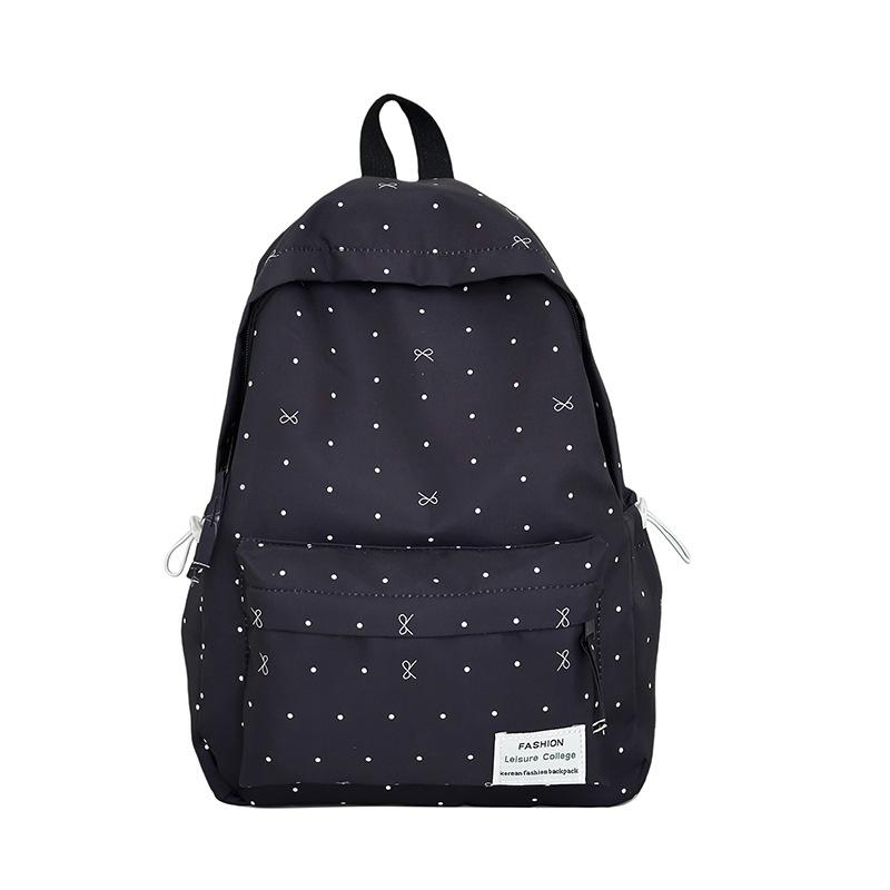 Schoolbag wholesale schoolbag junior high school high school girl heart polka dot bow versatile high value female student backpack