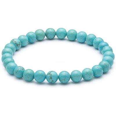 Bracelet - Hellostone - Turquoise - 6 Mm - Elastic - 17 Cm