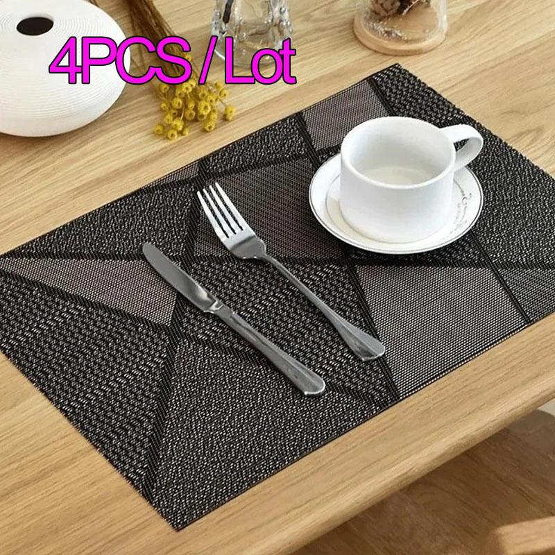 Home Retro Wasserdichte Tischsets Moderner Stil PVC Teller Schüssel Halter Tassenuntersetzer Waschbar einfach Tischsets Platzsets Individuell