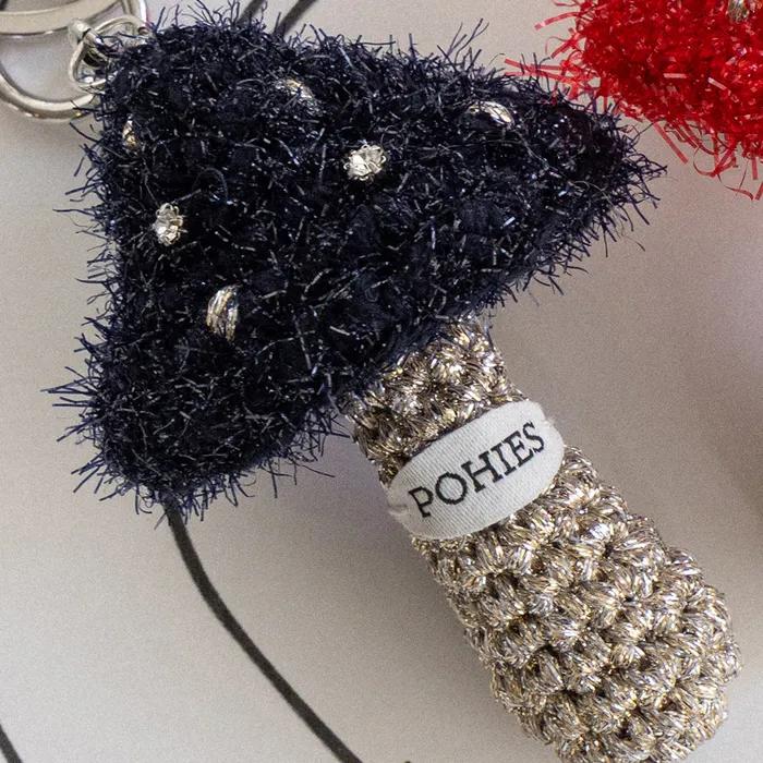 MUSHROOM KEYRING-NAVY/RED