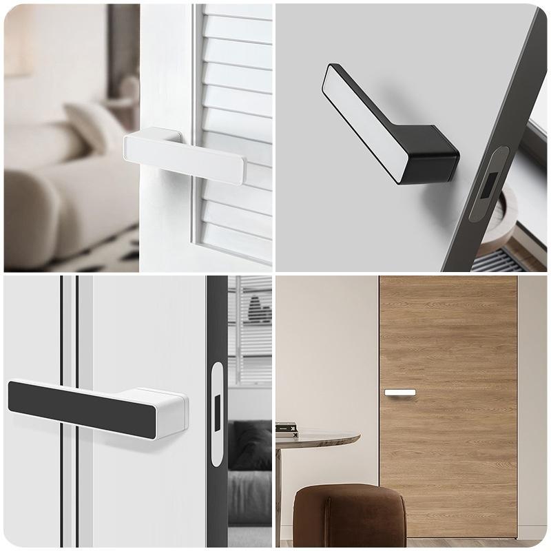 Minimalistisches Zinklegierungs-Unsichtbares Türschloss - Griffoses Verstecktes Schloss für Innen-/Außentüren (Schlafzimmer, Badezimmer, usw.)
