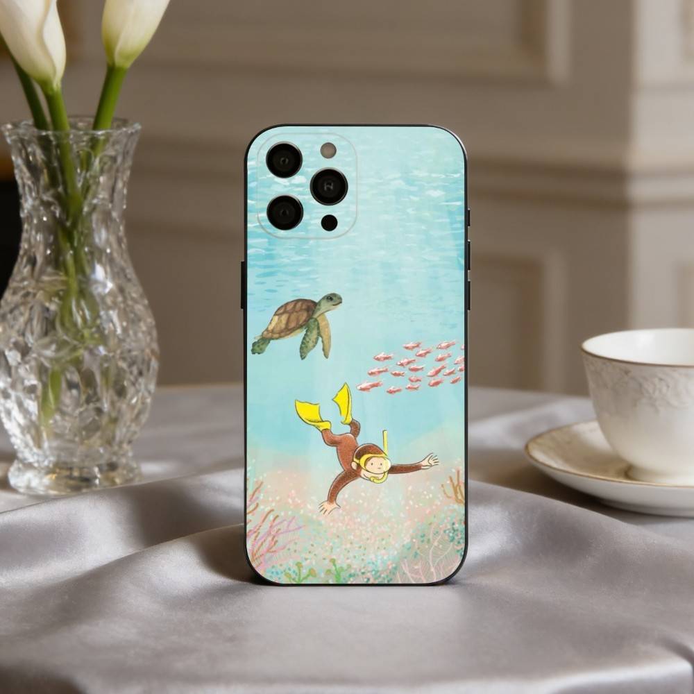 M-Mokey C-Curious-S G-Georges Phone Case For iPhone 17,16,15,14,13,12,11 Plus,Pro Max,XS,Soft Silicone Black Cover