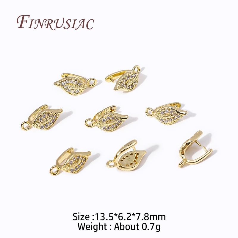 Multi Types 18K Gold Plated Inlaid Zircon Beila For Pendants,Pinch Clip Bails For Crystal Agate Jewelry Making,Pendant Connector