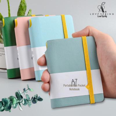 Portable Wireless Adhesive-Bound Small Notebook with Strap & Pen Holder - Customizable Business Diary