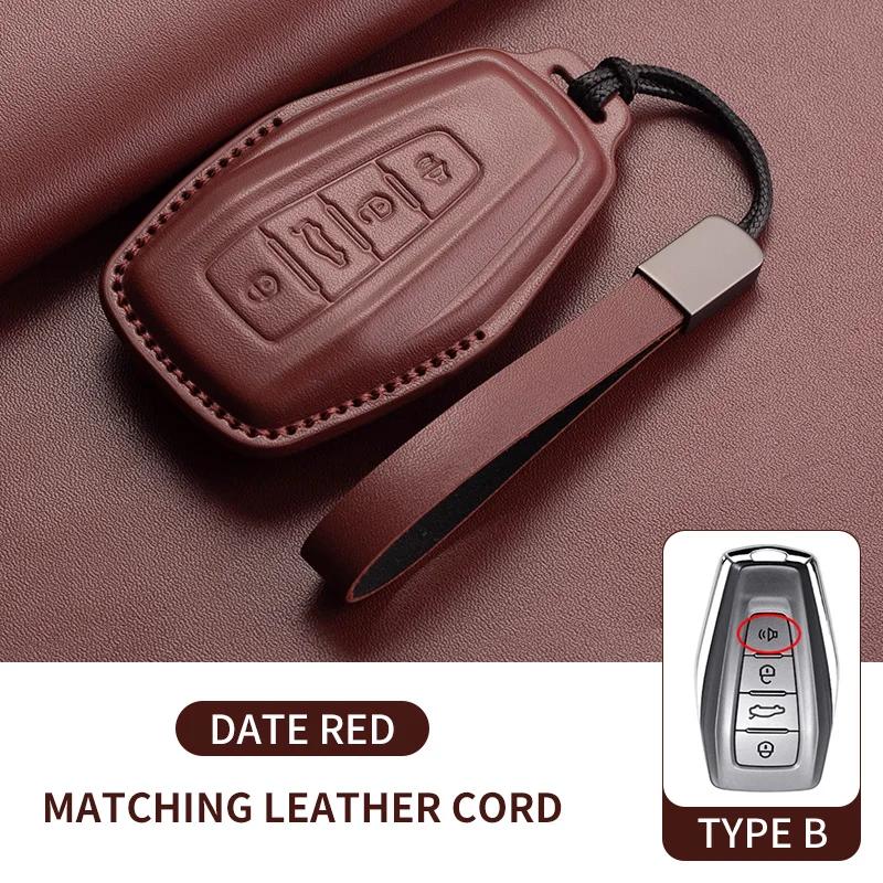 

Leather Car Remote Key Case Cover For Geely Emgrand X7 Ex7 Coolray Atlas Boyue Nl3 Gt Gc9 Borui Keyless Key Shell Fob