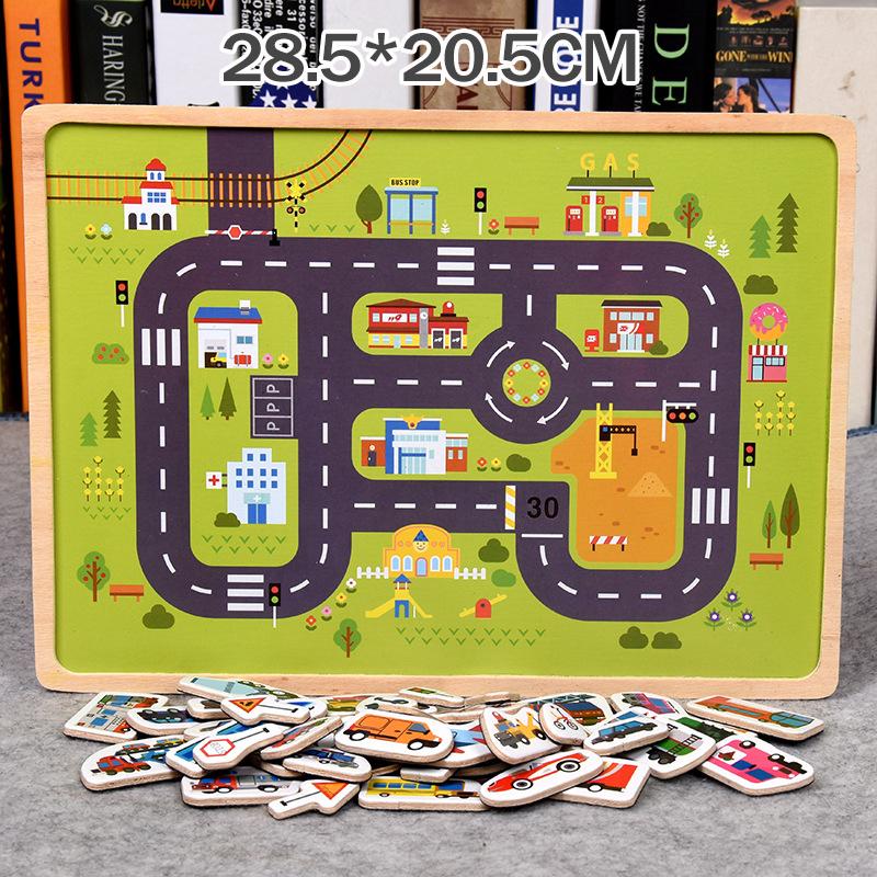 

Детский магнитный пазл Животные Транспорт Дорожное движение Сцены Игра Деревянные 3D Пазлы Игрушки Малыш Дети Раннее Обучение Развивающая Игрушка Подарки