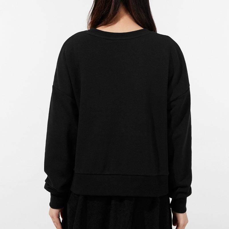 (WMNS) PUMA Classics Logo Printing Round-neck Swea Black Women's 531382-66