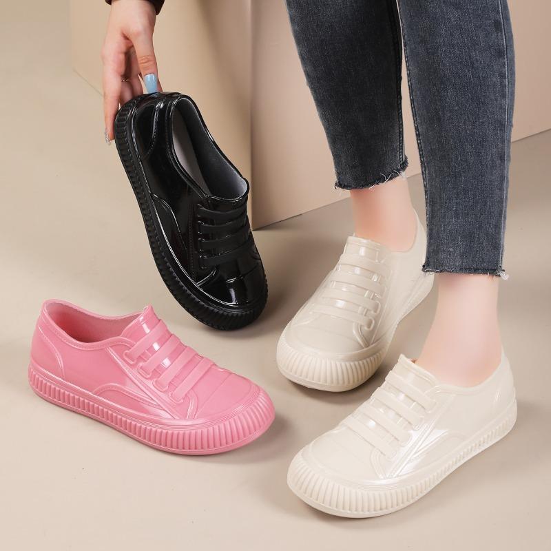 Shallow mouth platform rain shoes women's fashion new lowtop rain boots nonslip waterproof work adult water shoes