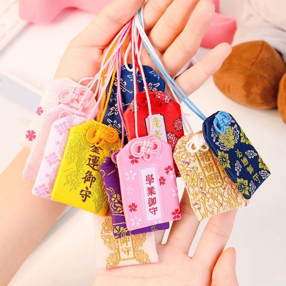 1 Stück Neu Japanischer Gebets-Omamori Glück Schönheit Gesundheit Sicherheit Glücksbringer Reichtumsbeutel Schutz Anhänger Schlüsselanhänger Paar Geschenk