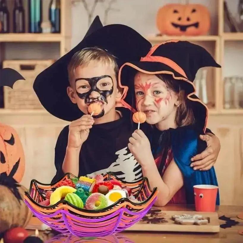 1 Pcs Creative Design Halloween Fruit Tray Practical Spider Web Snack Platter Festival Party Candy Tray Home Decorative Goods