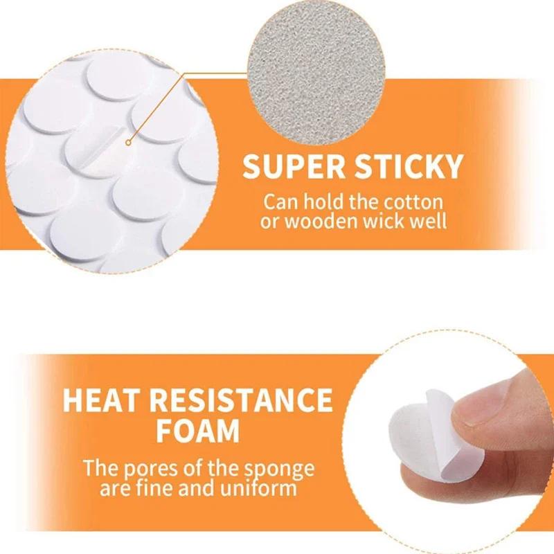 Fixed Candle Jars Candels Material. Make Base Double-sided White Stickers Tape Accessories Heat-resistant Wax Bracket Foam Wick