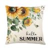 Sunflower Pillow Cover Floral Living Room Sofa Cushion Cover Car Pillow Without Pillow Core Linen Material Nordic Style