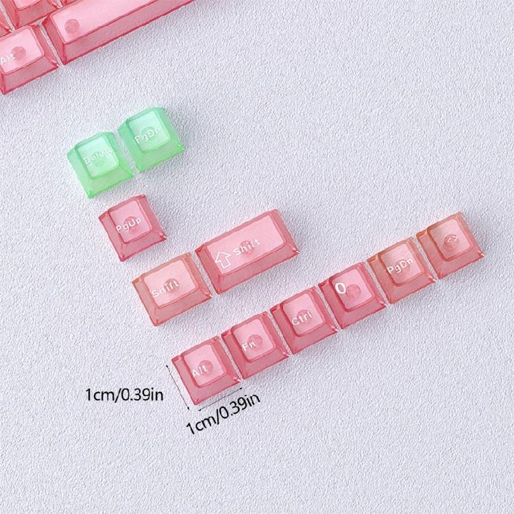 115 Key Full Set Clear PC Keycaps With Coating Dye-sublimation Keycap Enhances Durability And Light Diffusions