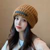 Big Head Circumference Showing Face Small Hat Women's Autumn and Winter Loose Black Woolen Hat Cold Hat Trendy Ins Versatile Warm Knitted Hat