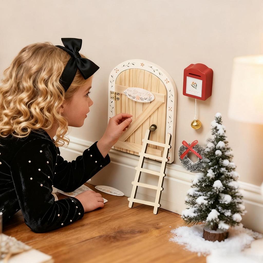 Fairy Door Christmas Fairy Craft Supplies Miniature Small Garden Ornament Doll House Kit For Playroom Living Room Classroom