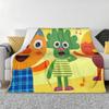 Noodle & Pals Micro Super Simple Velvet Throw Blankets Nursery Rhymes Songs Blanket for Sofa Office Warm Bedding Throws