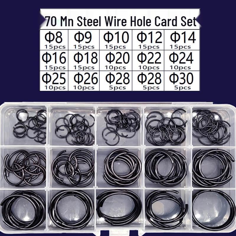70MN Steel Wire Internal Snap Ring GB895.1 for Hole Bearings - Flat Steel Circlip Retaining Ring