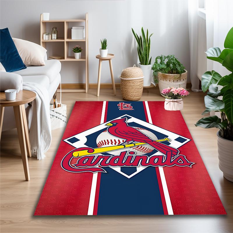 [1pc Cardinals Baseball Emblem Office Chair Carpet] Digital Printed Area Rug for Home & Game Room Use, Soft Indoor Sofa Chair Mat
